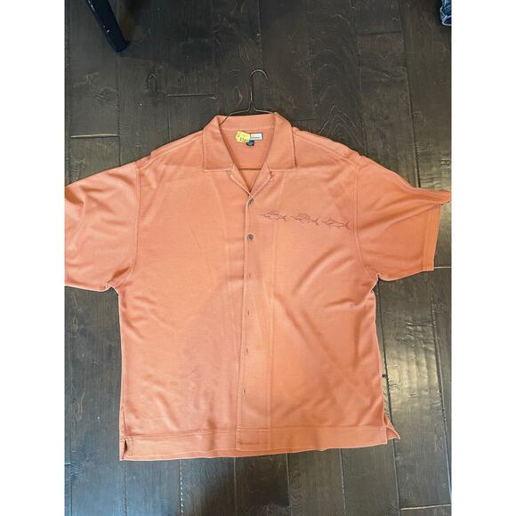 tommy bahama Rust fish Shirt XL - Picture 1 of 1